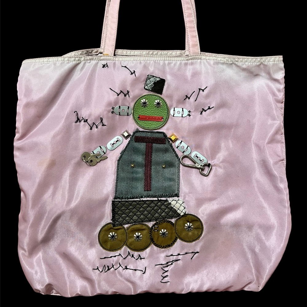 Authentic Prada Lavender Robot Nylon Tote Bag Purple